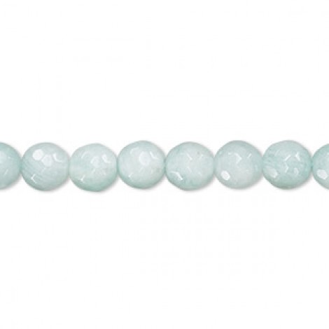6mm Faceted Round Natural A-Grade Amazonite Gemstone Beads Limited Edition