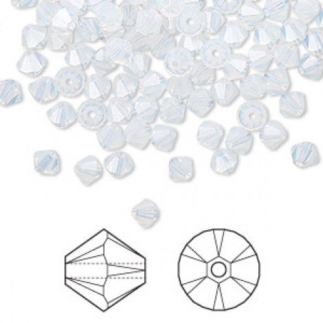 4mm Crystal Passions® 5328 Faceted Bicones - White Opal
