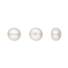 8-8.5mm White Lotus Cultured Freshwater Half-Drilled Pearls
