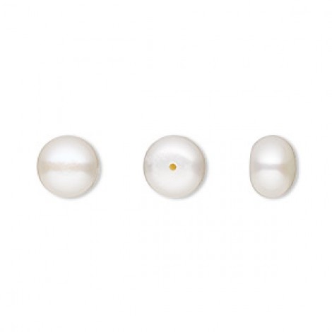 8-8.5mm White Lotus Cultured Freshwater Half-Drilled Pearls