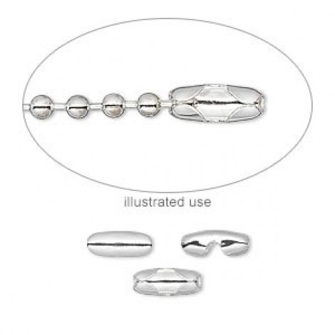 Silver Plated Ball Chain Connectors for 2.4mm chain