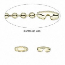 Raw Brass Ball Chain Connector for 2.4mm chain - pack of 50