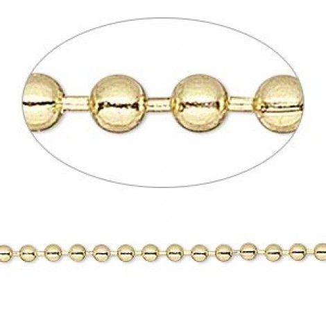 2.4mm Brass Plated Steel Ball Chain