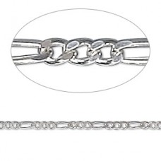 2mm Anti-Tarnish Sterling Silver Figaro Chain - Per 30cm (1ft)