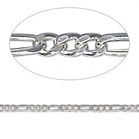 2mm Anti-Tarnish Sterling Silver Figaro Chain