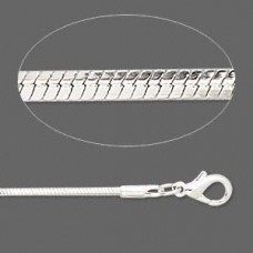 1.3mm Silver Plated Snake Necklace Chain -18" (45.7cm) length - each
