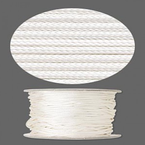 1mm White Imitation Silk Cord - 100ft spool
