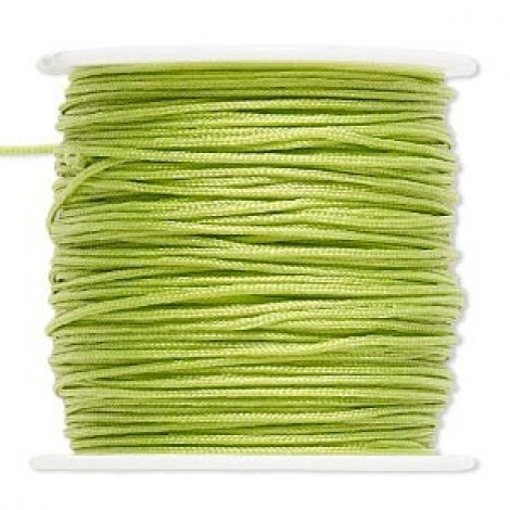 1mm Light Green Imitation Silk Cord - 100ft spool