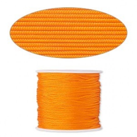 1mm Orange Imitation Silk Cord - 100ft spool