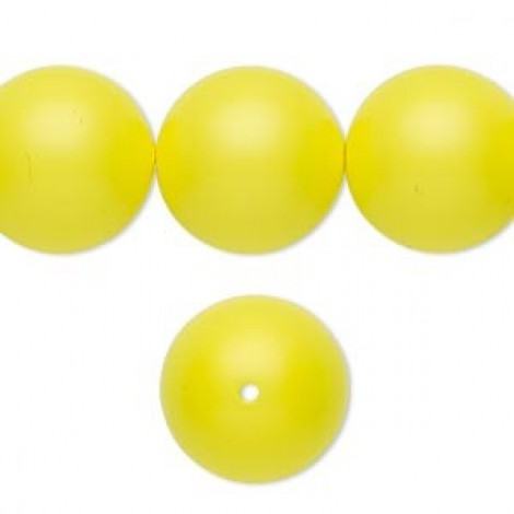 16mm Swarovski 5811 Large Hole Pearls - Neon Yellow