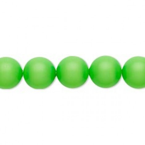 16mm Swarovski 5811 Large Hole Pearls - Neon Green