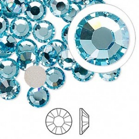 7mm SS34 Crystal Passions® 2058 Flatback Crystals - Aquamarine - Pack of 12 7mm SS34 Crystal Passions® 2058 Flatback Crystals - Aquamarine - Pack of 12
