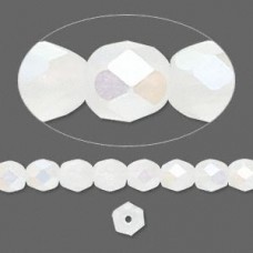 6mm Czech Firepolish Beads - Opal Matte AB - Pack of 20