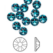 7mm SS34 Crystal Passions® 2058 Flatback Crystals - Blue Zircon