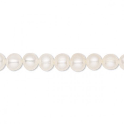 5-7mm White Freshwater Cultured Semi-Round Pearls - 15-16" strand 5-7mm White Freshwater Cultured Semi-Round Pearls - 15-16" strand