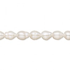 5-5.5mm White Freshwater Cultured Rice Pearls - strand