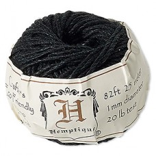 20lb (1mm) Hemptique Polished Hemp Cord - Black - 82ft (25m)