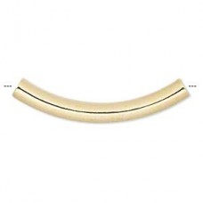 26x3.2mm Gold Plated Curved Tube Beads
