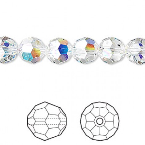 8mm Swarovski Crystal Round Beads - Crystal AB