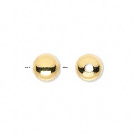 8mm Gold Plated Brass Round Beads with 2mm hole