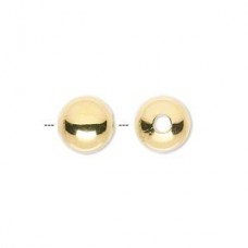 10mm Gold Plated Brass Round Beads with 2.5mm hole