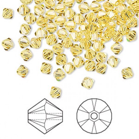 4mm Crystal Passions® 5328 Faceted Bicones - Light Topaz