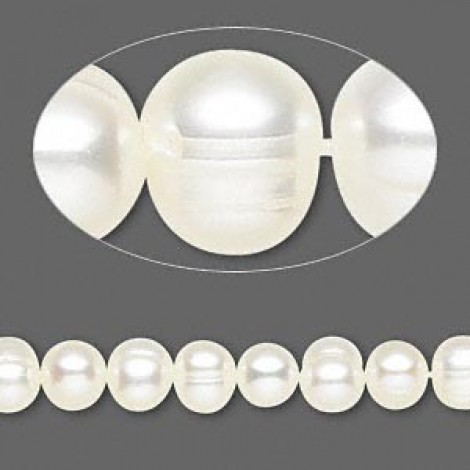 6mm White Cultured Pearls - C Grade