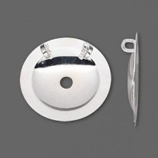 25mm Silver Plated Button Converter w/2 Loops - Pack of 4