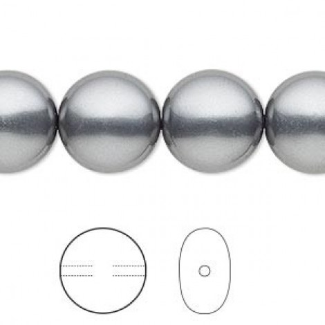 12mm Swarovski 5860 Coin Pearls - Dark Grey