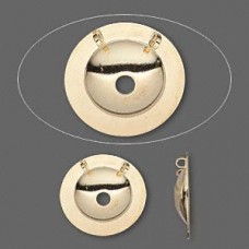 15mm Gold Plated Button Converter w/2 Loops