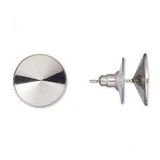 Stainless Steel Earposts for 14mm Rivoli Crystals - Per Pair
