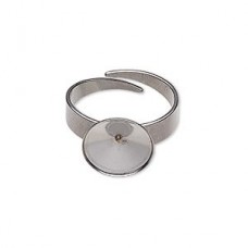 Stainless Steel Ring Setting for 12mm Rivoli Crystal - Each