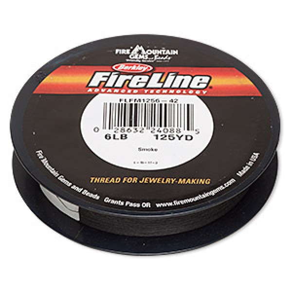 FireLine 6lb Braided Bead Thread - Smoke Grey - 006 125yd