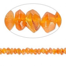 5x3mm Faceted Carnelian Rondelles - strand
