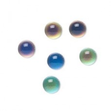 7mm Blue-Green Colour Changing Round Cabochons - Pack of 2