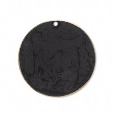 30mm Flat Round Earth Tone Black Patina Drops - Pk 6