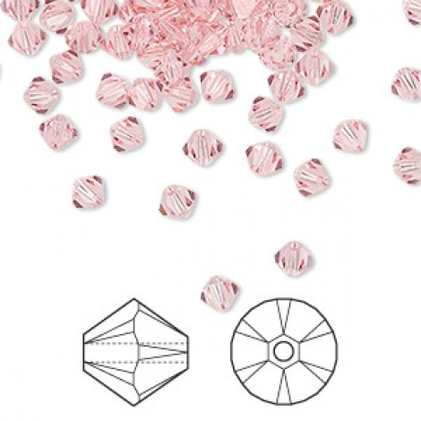 4mm Crystal Passions® Crystal Bicones - Light Rose