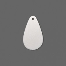 24x12mm Flat Teardrop Shape Silver Plated Patina Drops - Pk 6