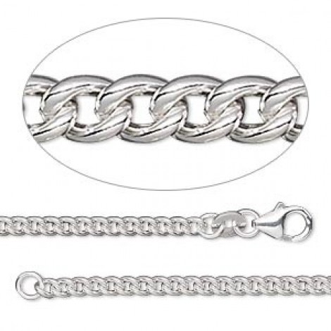2.7mm 20" Sterling Silver Filled Curb Necklace Chain