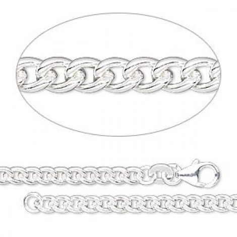 3.5mm 24in Sterling Silver Filled Curb Chain Necklace
