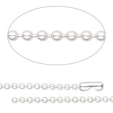 2.1mm 18 in Sterling Silver Filled Ball Chain Necklace