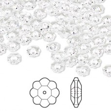 6mm Crystal Passions 3700 Crystal Marguerite Beads - Crystal - Pack of 4