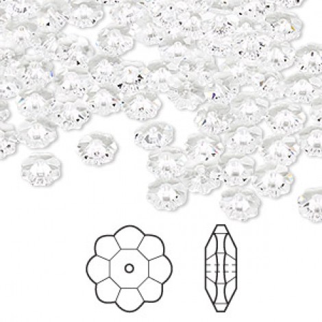 6mm Crystal Passions 3700 Crystal Marguerite Beads - Crystal