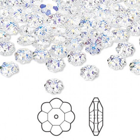 6mm Crystal Passions® 3700 Crystal Marguerite Beads - Crystal AB