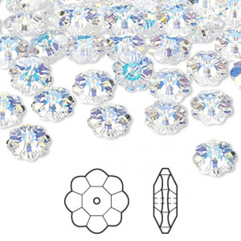10mm Crystal Passions 3700 Crystal Marguerite Flower Beads - Crystal AB
