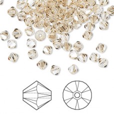 4mm Crystal Passions® Faceted Crystal Bicones - Crystal Golden Shadow - Pack of 10