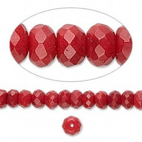 6x4mm Faceted Bamboo Coral Rondelles - strand