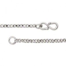 18" (45cm) 2.5mm diam Ant Silver Plated Curb Chain Necklace - Each