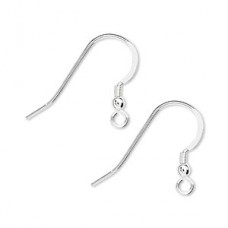 20ga 27mm Heavier Weight Sterling Silver Earwires with Ball & Coil
