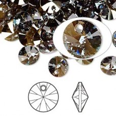 8mm Swarovski 6428 Rivoli w/Hole - Bronze Shade - Pack of 10